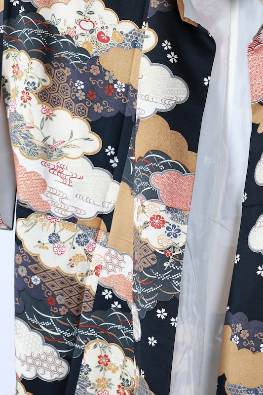 Japanese kimono used <Komon> Msize silk 100% /B1107