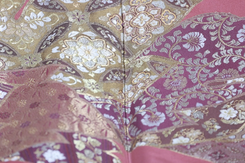 Japanese kimono used (Irotome) M-size 100% silk /K56