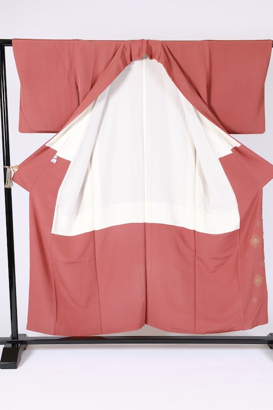 Japanese kimono used (Irotome) M-size 100% silk /K56