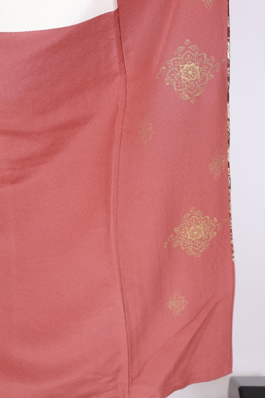 Japanese kimono used (Irotome) M-size 100% silk /K56