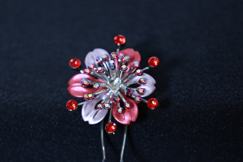 Hair Ornament Silver & Red pre-owned / D37