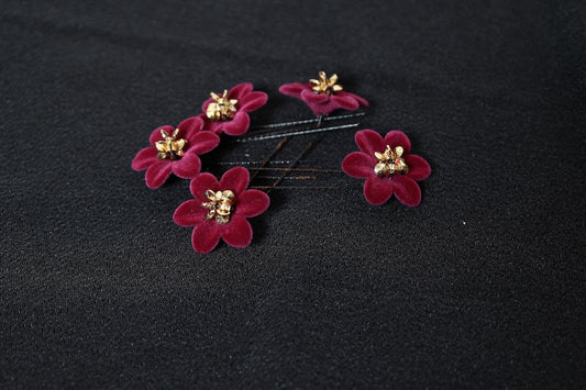Hair Accessories Purple & Gold Set of 5 Brand New /D37