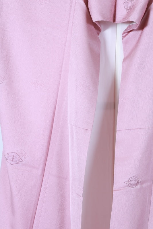 Japanese kimono used, light purple, continuous pattern, pine bark diamond pattern, L112
