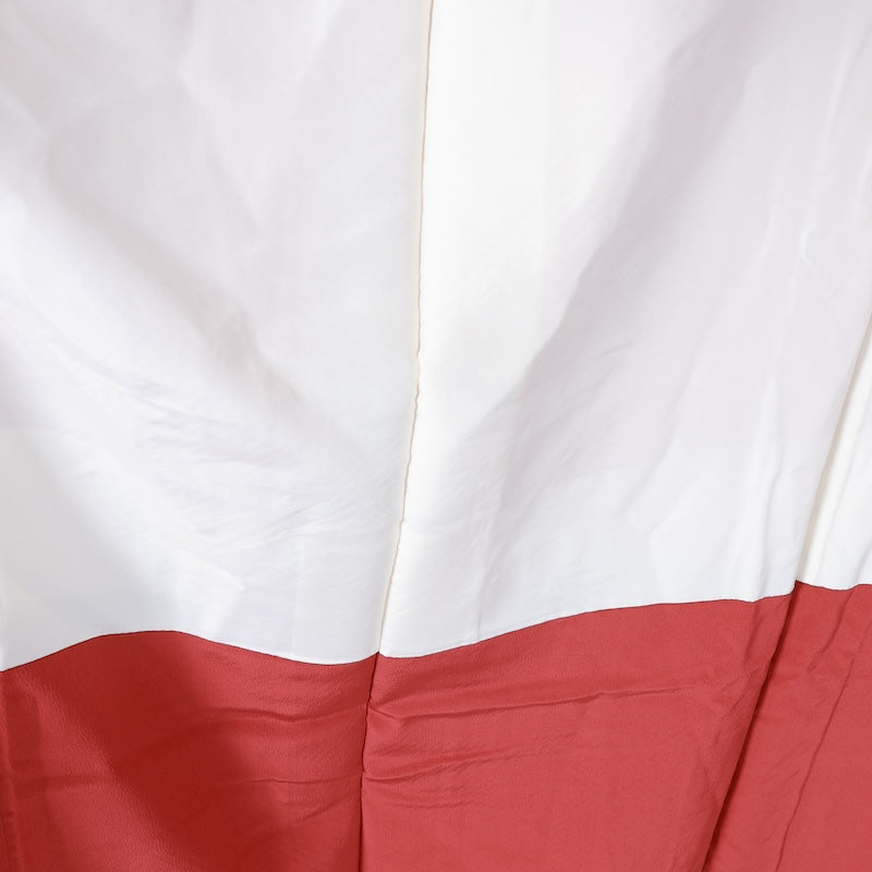 Japanese kimono used total shibori Hikita red and white silk/B399