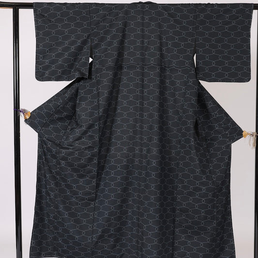 Japanese kimono (Komon) M-size washable polyester / 1357