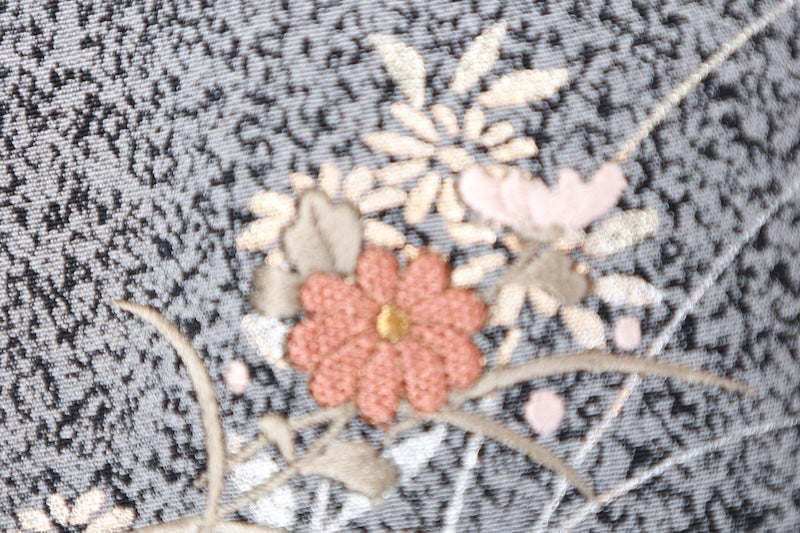 Houmongi kimono Floral embroidery used /R421