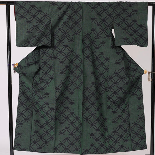 Japanese kimono (Tsumugi) M-size 100% silk / 1367