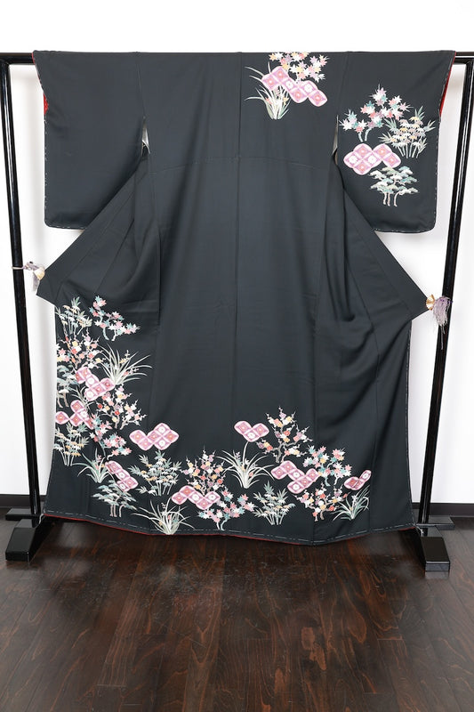 Houmongi kimono Basic black new /R436