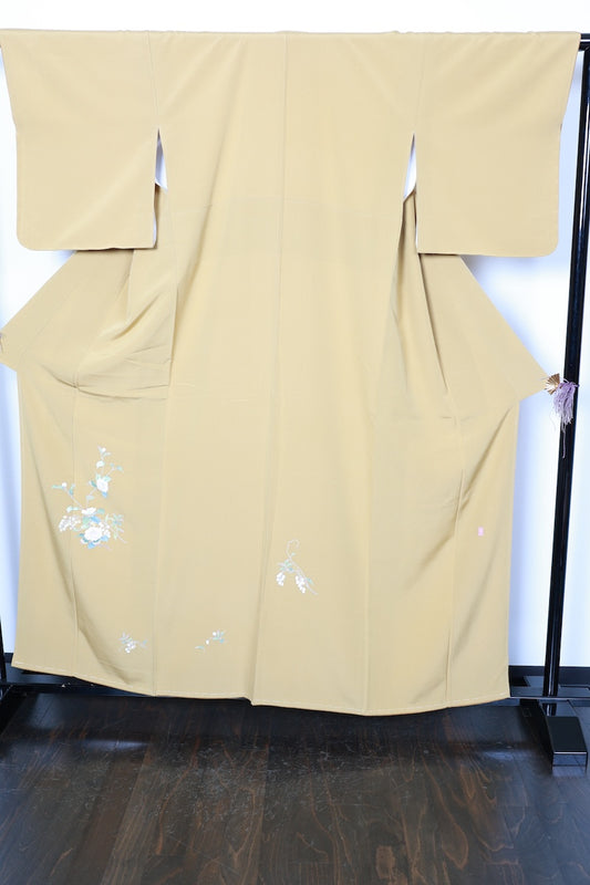 Tsukesage kimono masterd yellow Hand-drawn new /R439