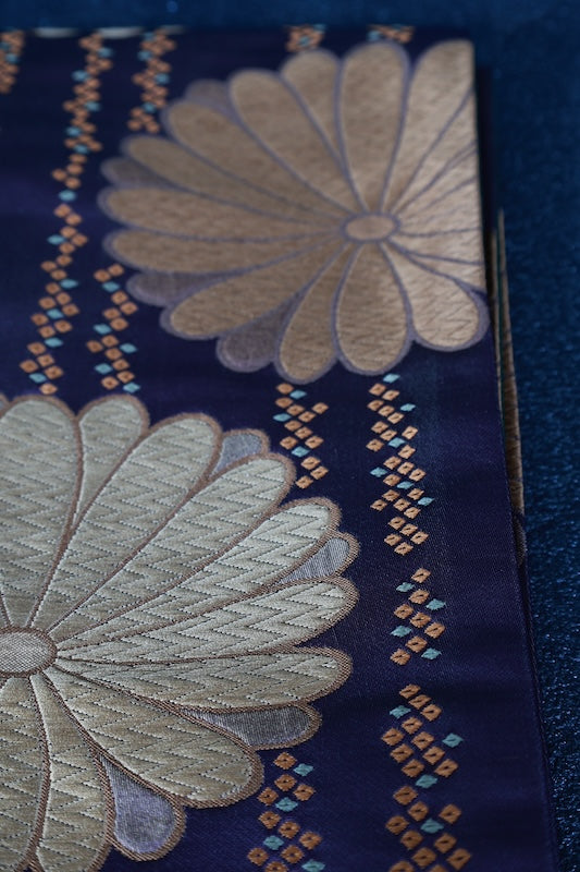 Japanese kimono sash belt used (Hanhaba-obi) polyester /