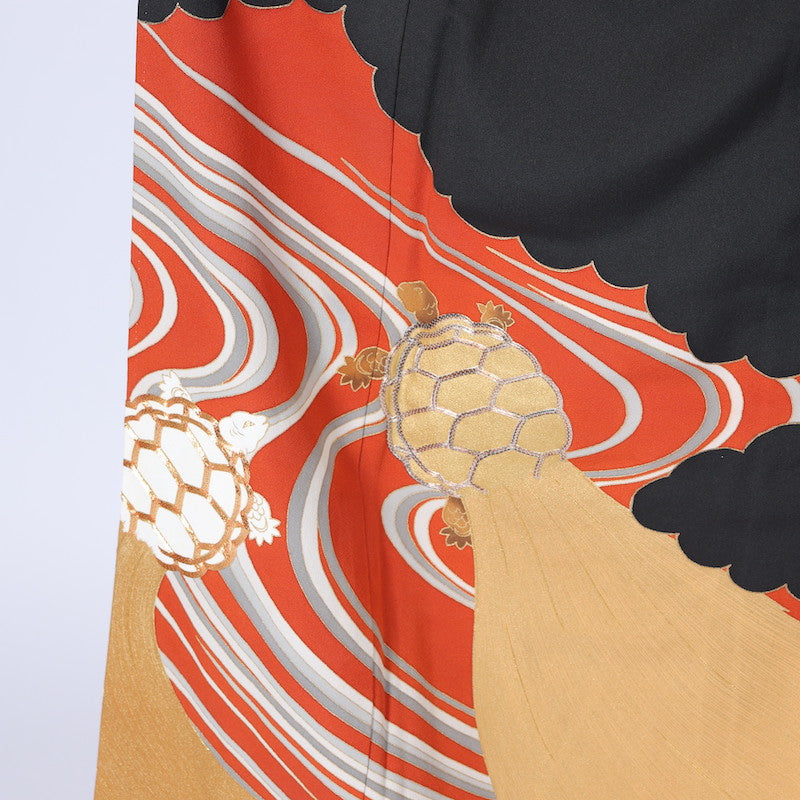 kimono (Kurotomesode) L-size 100% silk / 1394