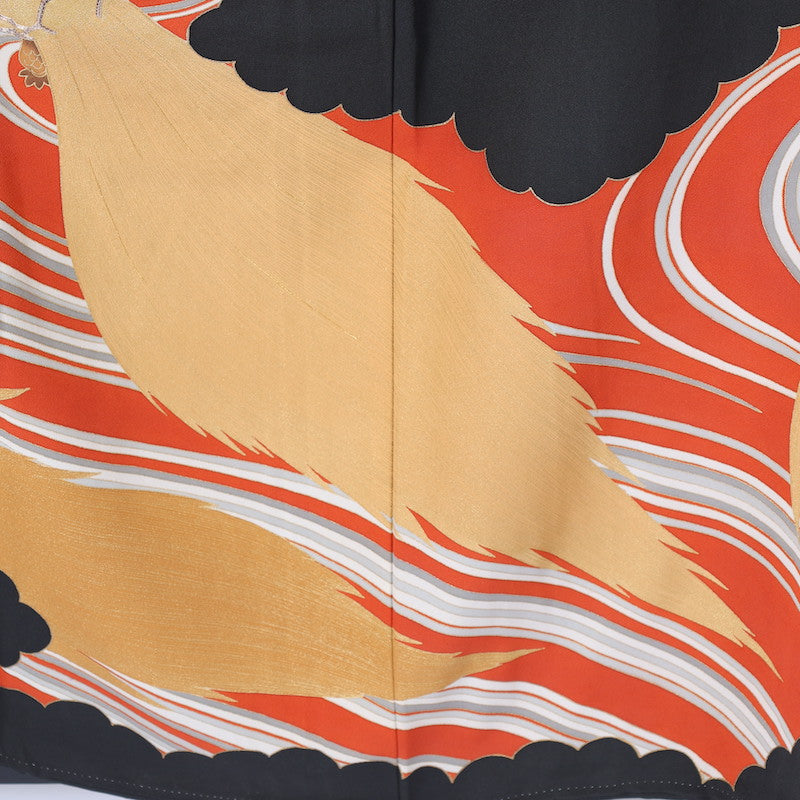 kimono (Kurotomesode) L-size 100% silk / 1394