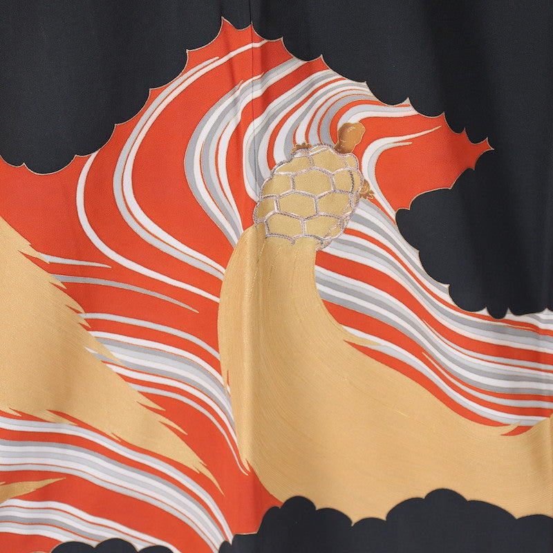 kimono (Kurotomesode) L-size 100% silk / 1394
