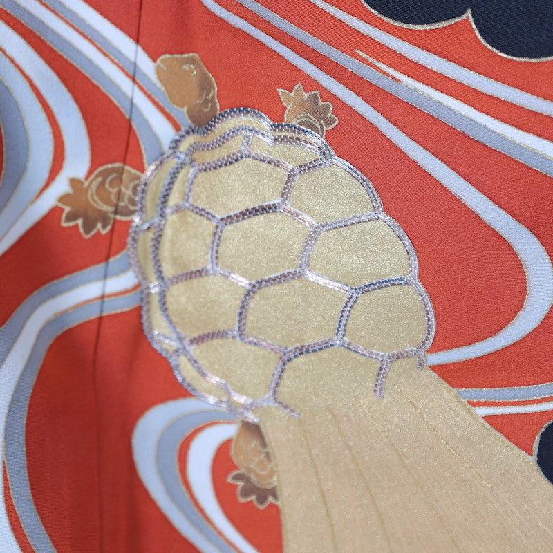 kimono (Kurotomesode) L-size 100% silk / 1394