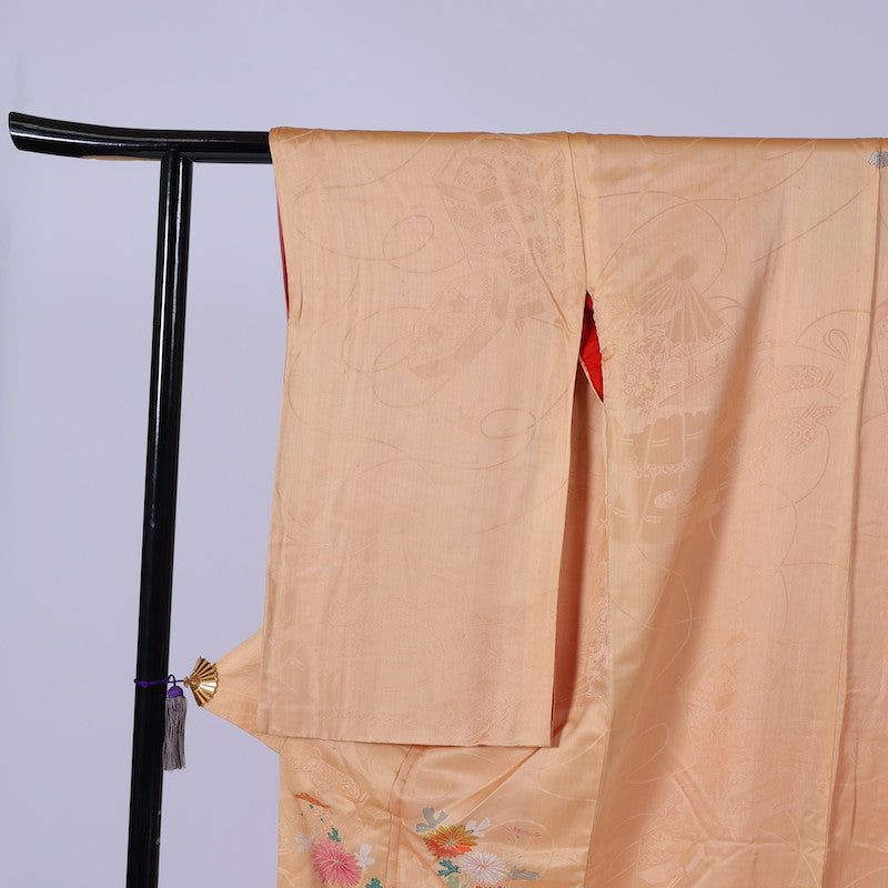 Antique kimono (Irotomesode) M-size 100% silk / 1395