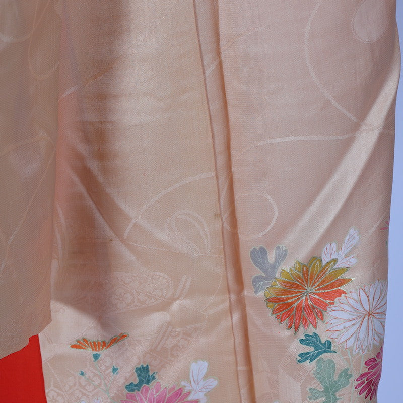 Antique kimono (Irotomesode) M-size 100% silk / 1395