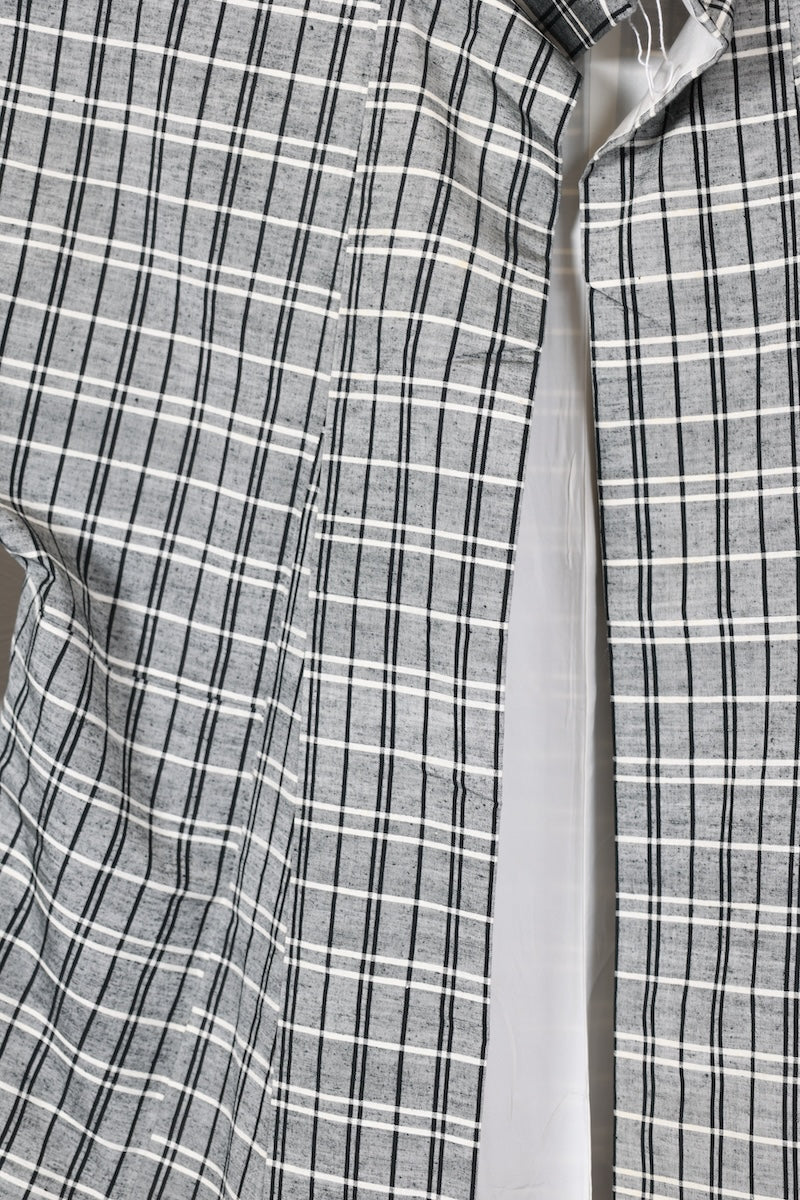 Tsumugi kimono Checkered pattern /R461