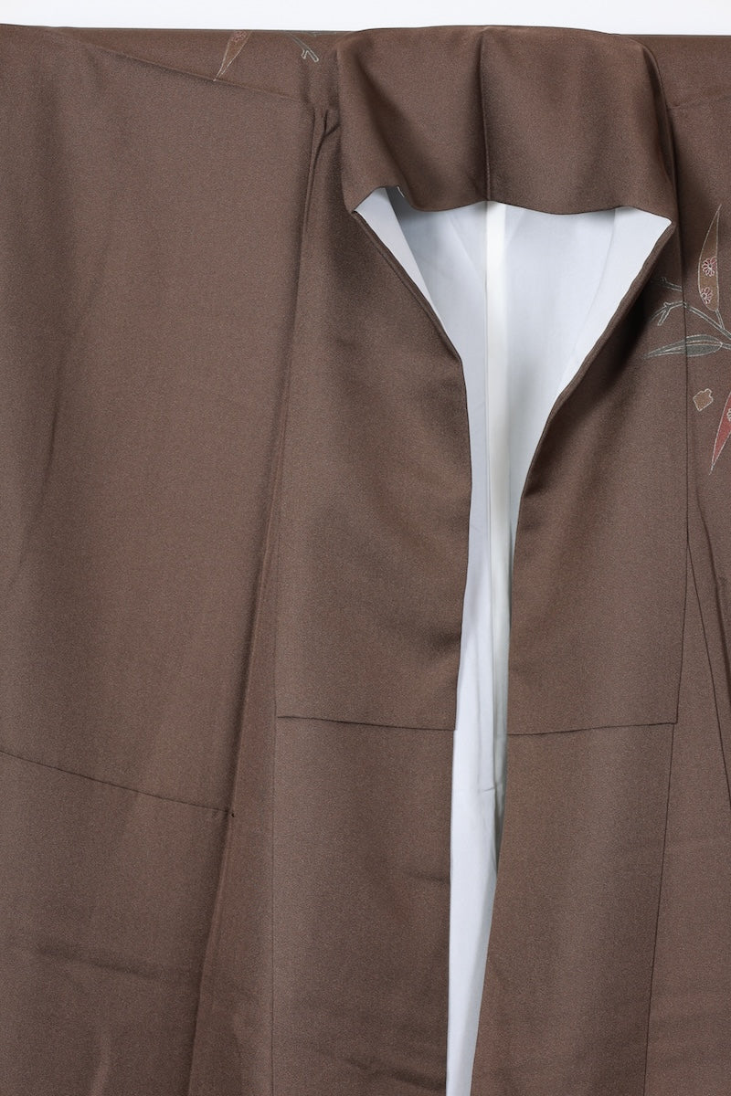 Houmongi kimono Shades of brown Hand-drawn pre-owned /R507