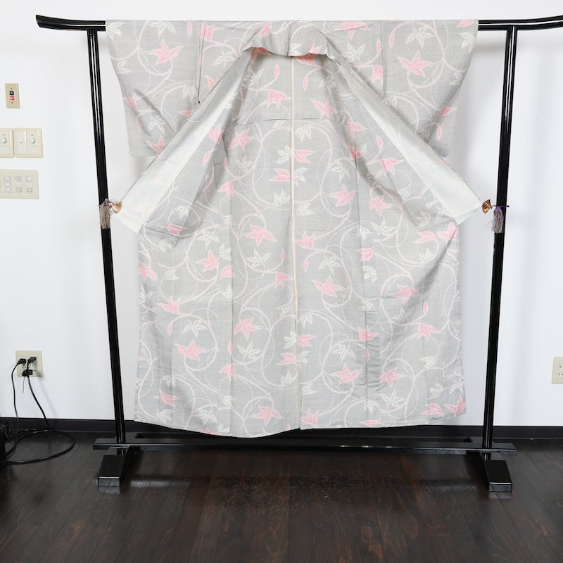 Japanese kimono<tsumigi>-size M silk 100% silk /T18