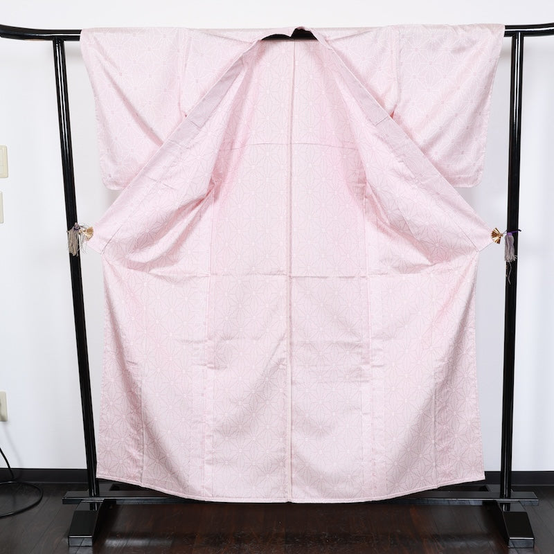 Japanese kimono<komon>-size M silk silk wool /T19