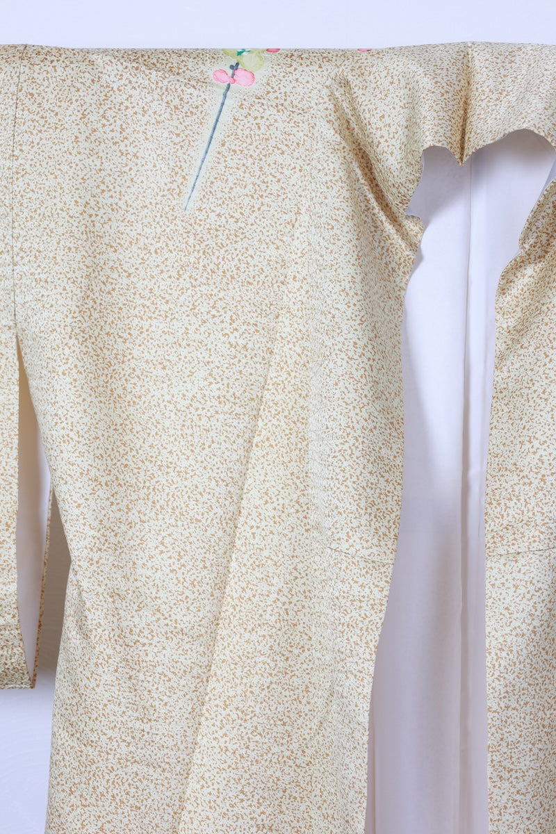 Houmongi kimono brown light-yellow Hand-drawn pre-owned /R505