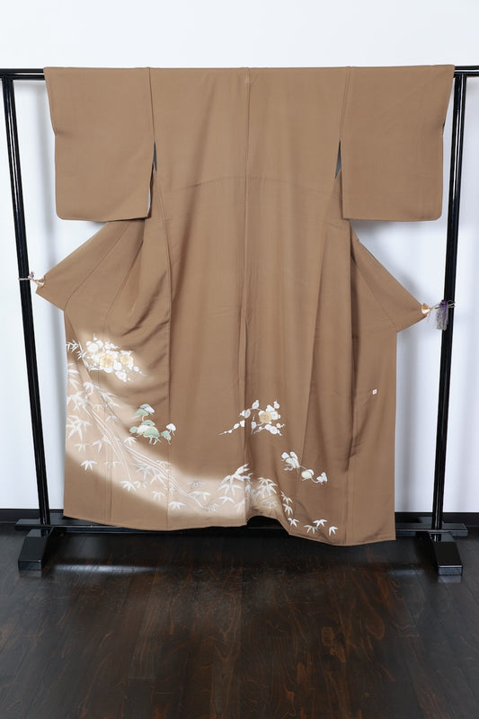 Irotomesode kimono brown gold Pre-owned / R484