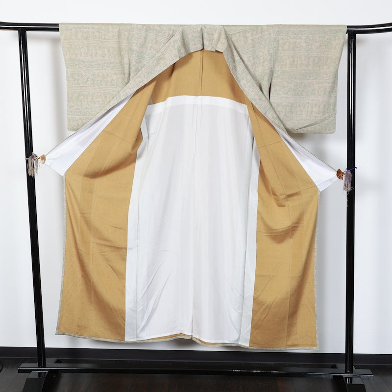 Japanese kimono<tsmugi>-size M silk 100% silk /T30