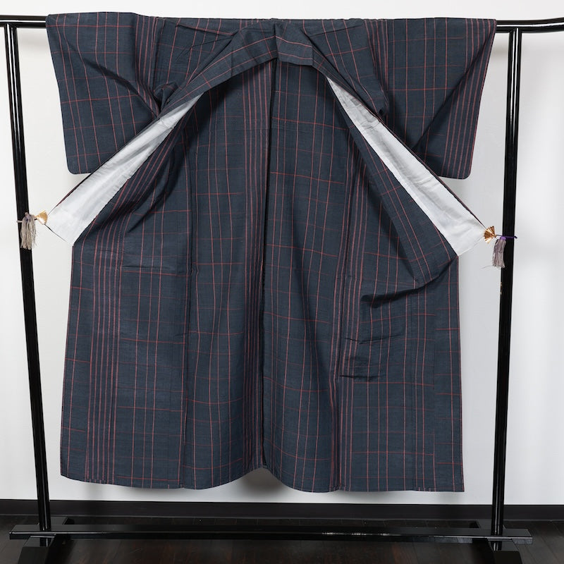 Japanese kimono<tsumugi>-size S silk 100% silk /T31