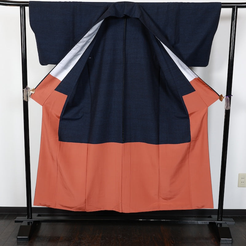 Japanese kimono<tsmugi>-size M silk 100% silk /T34
