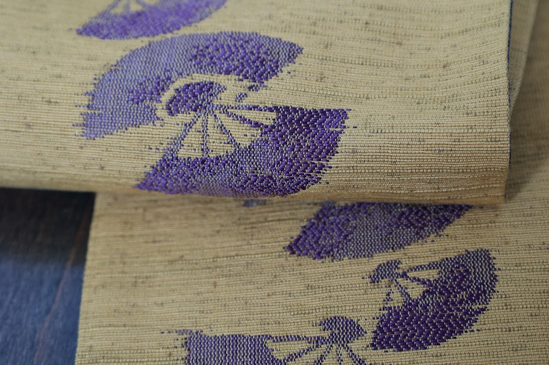 Hanhaba-obi sash belt indigo masterdyellow reversible pre-owned /R531