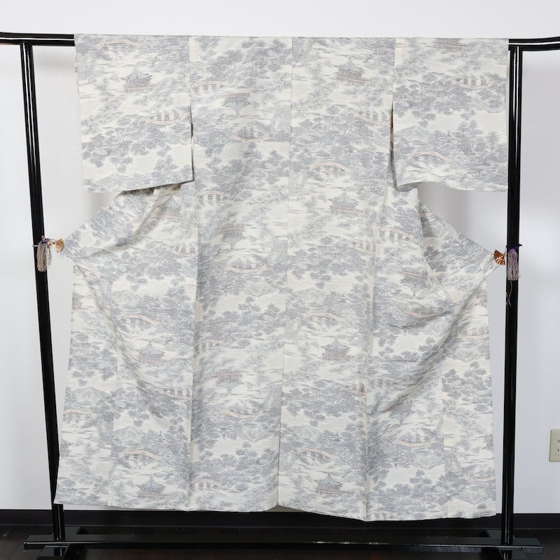 Japanese kimono<tsmugi>-size M silk 100% silk /T41