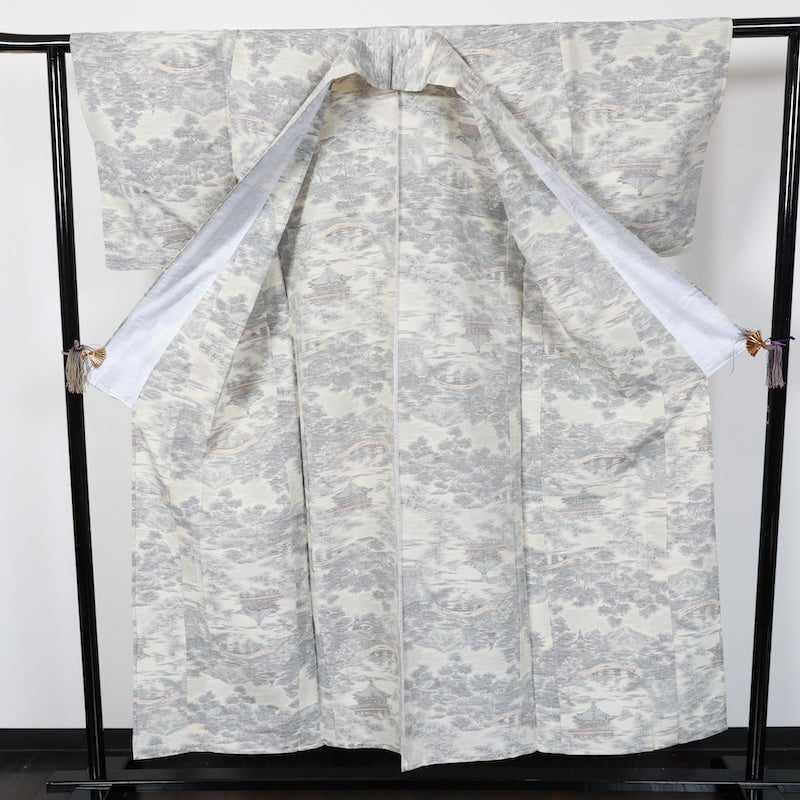 Japanese kimono<tsmugi>-size M silk 100% silk /T41