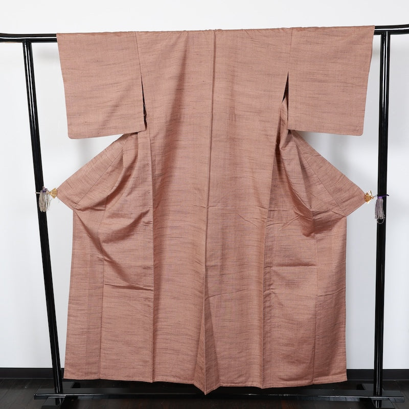 Japanese kimono used<tsumugi>-size M silk 100% silk /T44