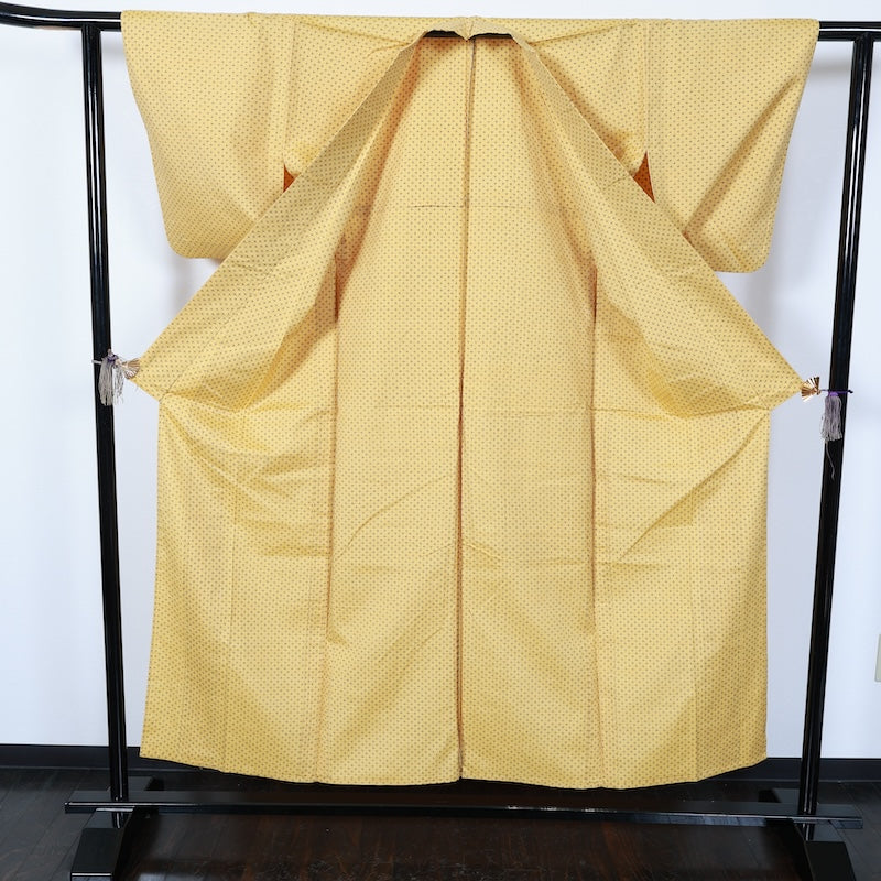 Japanese kimono used<tsumugi>-size M silk 100% silk /T46