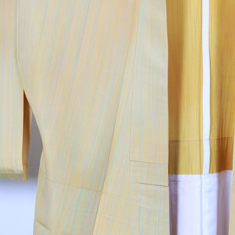 Japanese kimono used <tsumugi>-size M silk 100% silk /T50
