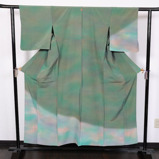 Japanese kimono used <tsukesage>-size M silk 100% silk /T51