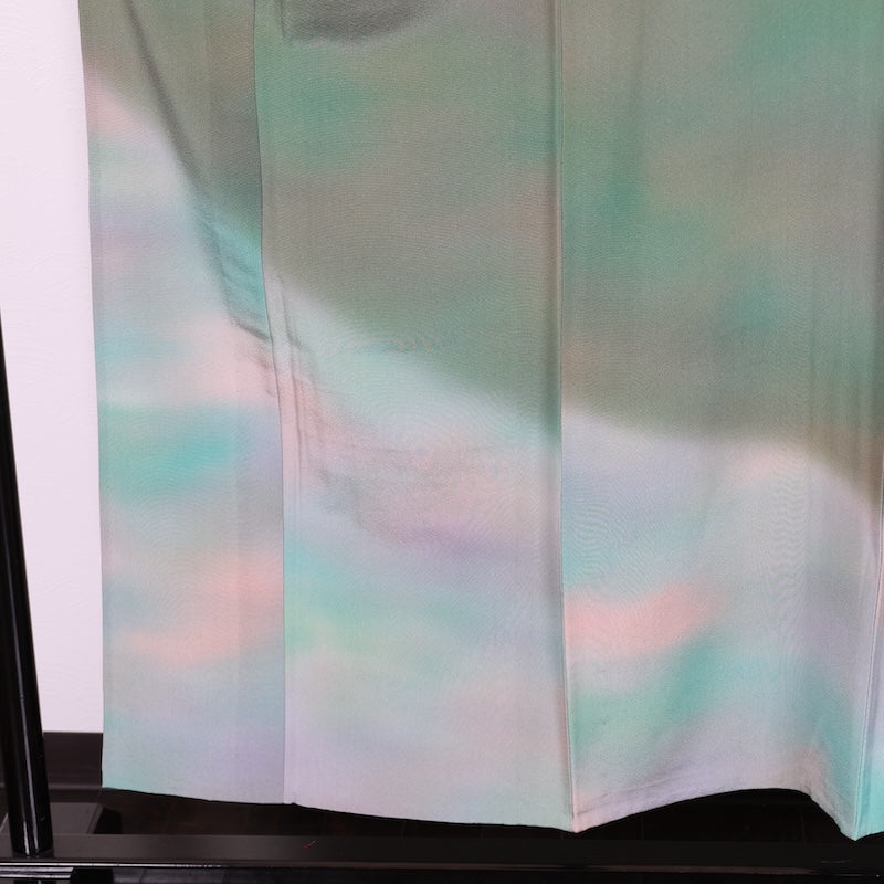 Japanese kimono used <tsukesage>-size M silk 100% silk /T51