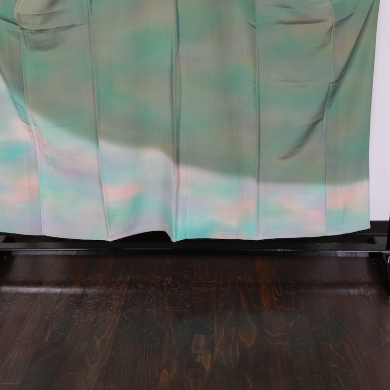 Japanese kimono used <tsukesage>-size M silk 100% silk /T51