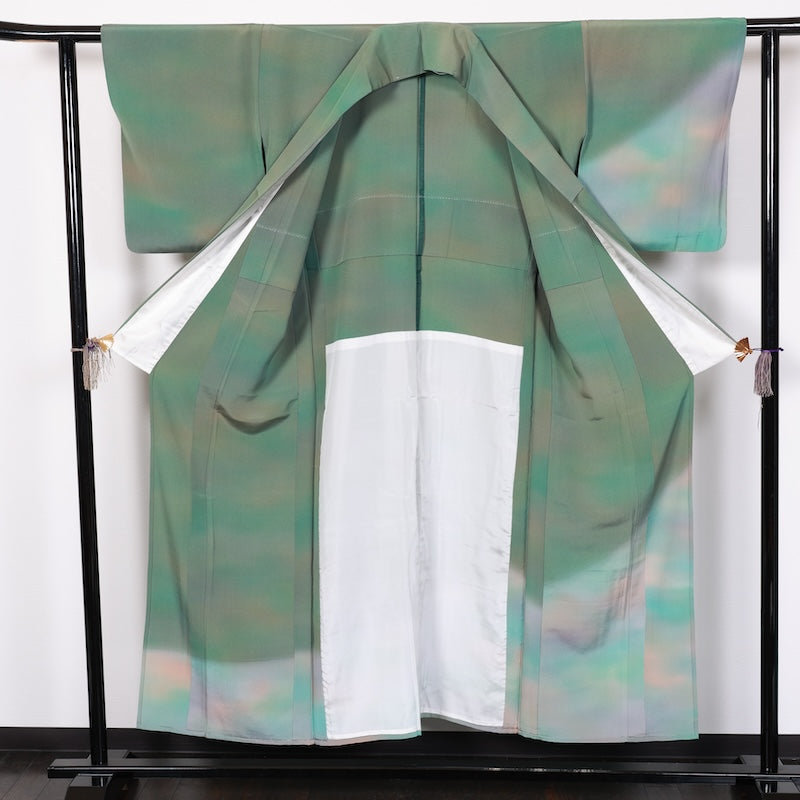 Japanese kimono used <tsukesage>-size M silk 100% silk /T51