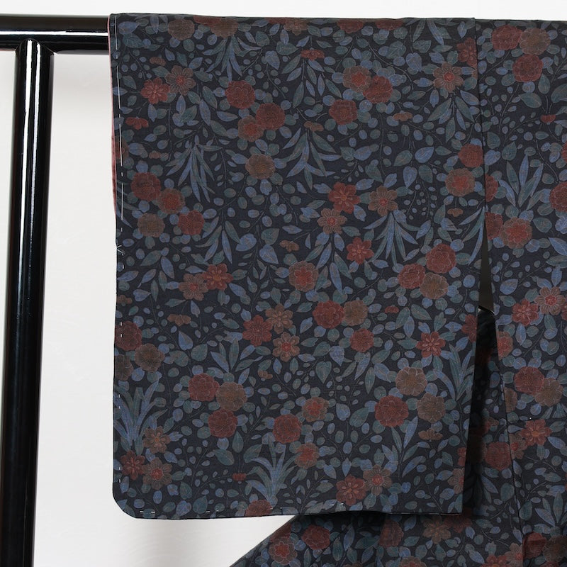 Japanese kimono used <tsumugi>-size S silk 100% silk /T58