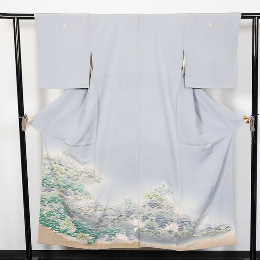 Japanese kimono used <irotome>-size S silk 100% silk /T59