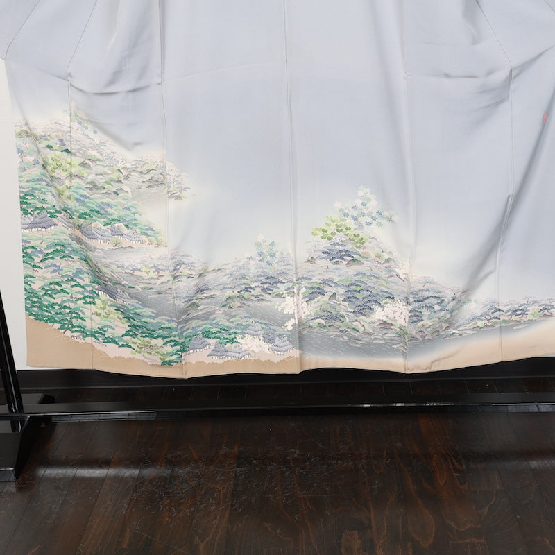 Japanese kimono used <irotome>-size S silk 100% silk /T59
