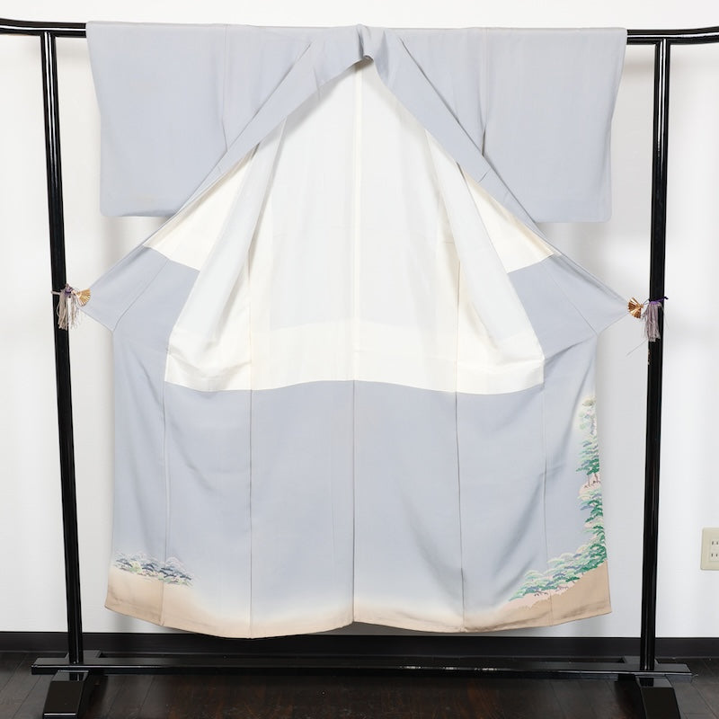Japanese kimono used <irotome>-size S silk 100% silk /T59