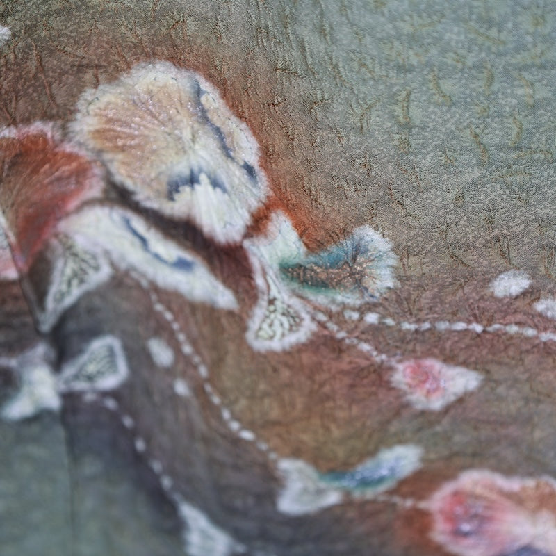 Japanese kimono used <houmongi>-size L silk 100% silk /T60