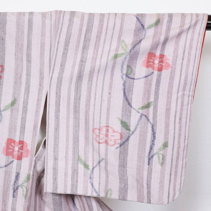 Japanese kimono used <tsumugi>-size M silk 100% silk /T62