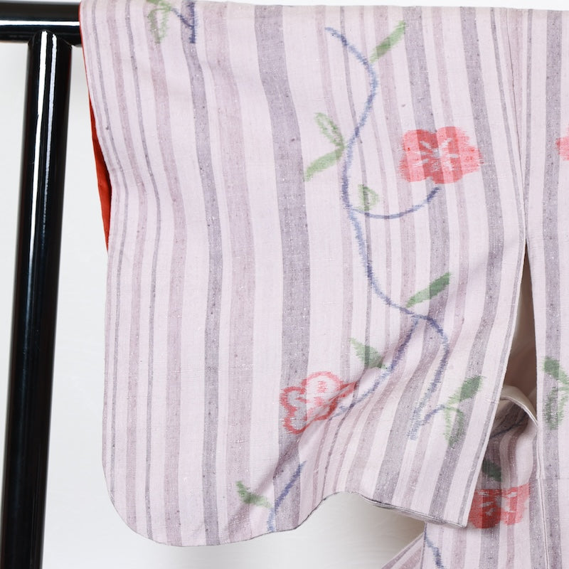 Japanese kimono used <tsumugi>-size M silk 100% silk /T62