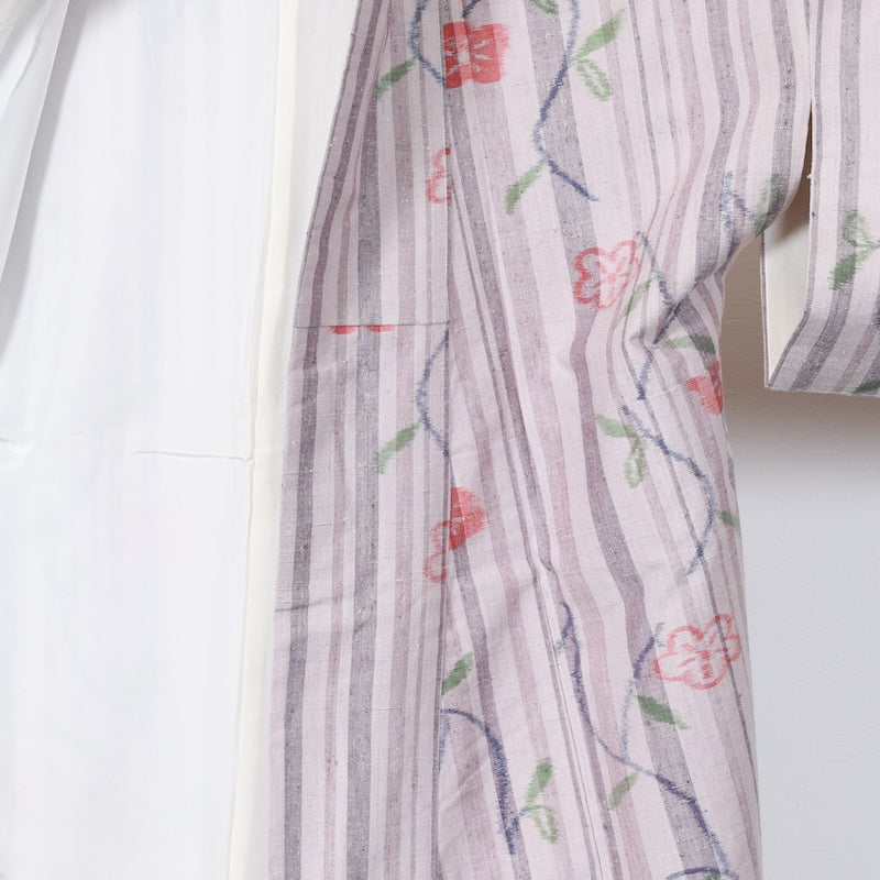 Japanese kimono used <tsumugi>-size M silk 100% silk /T62