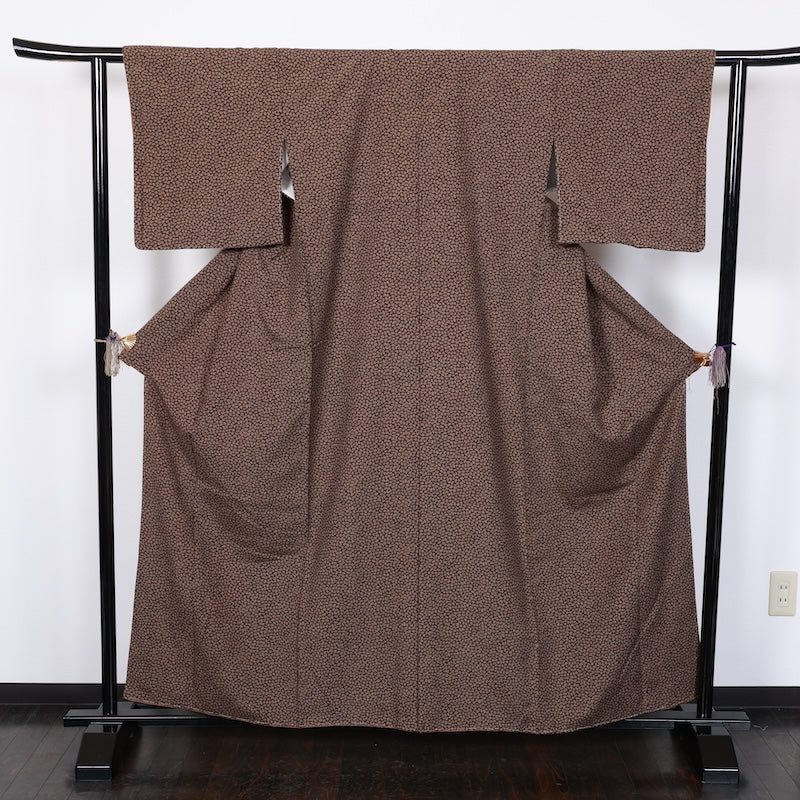 Japanese kimono New <tsumugi>-size L silk 100% silk /T63