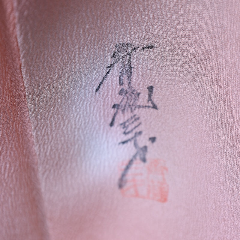 Japanese kimono used <iromuji>-size M silk 100% silk /T74