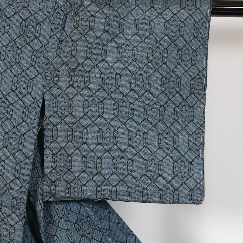 Japanese kimono used <komon>-size M silk 100% silk /T67